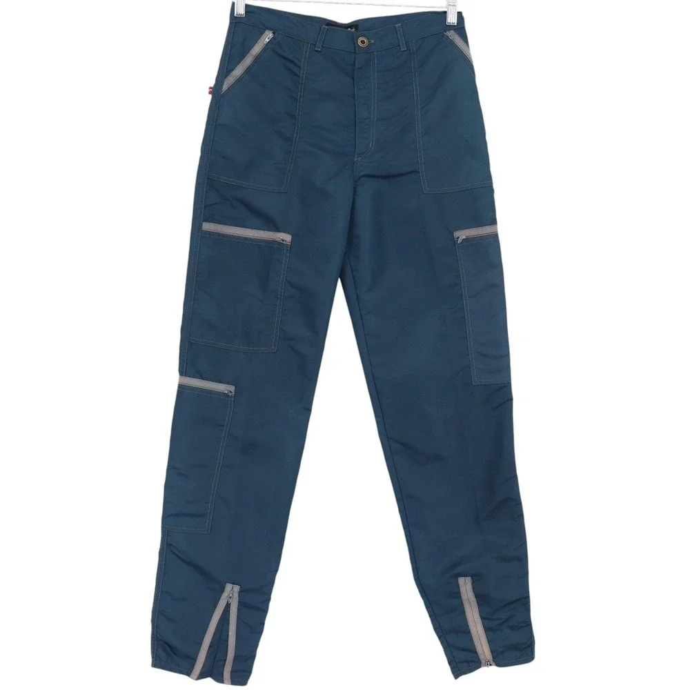 Panno d'or Vintage Mens Size 32 Nylon Cargo Pants Blue Techwear Gorpcore USA - Picture 1 of 7